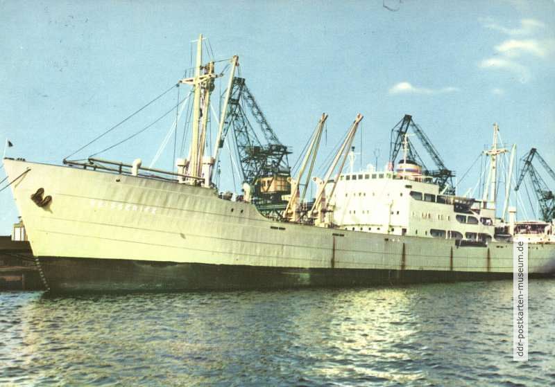 Motorschiff "Weißeritz" im Rostocker Überseehafen - 1966
