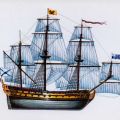 Russisches Linienschiff "Ingermanland" von 1715 aus Kartenserie "Historische Schiffe II" - 1977/1983