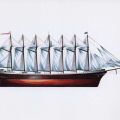 Schoner "James Lawson" (USA) von 1902 aus Kartenserie "Historische Schiffe II" - 1977/1983