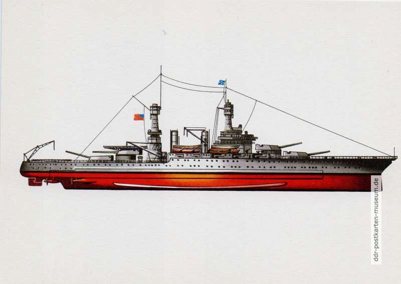 Schlachtschiff "California" (USA) von 1921 aus Kartenserie "Historische Schiffe III" - 1977 / 1983