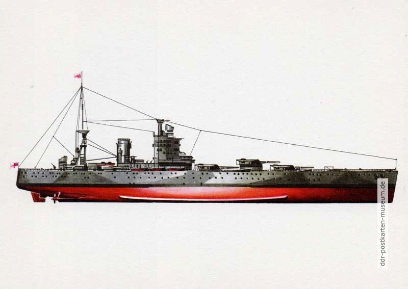 Britisches Schlachtschiff "Nelson" von 1925 aus Kartenserie "Historische Schiffe III" - 1977/1983
