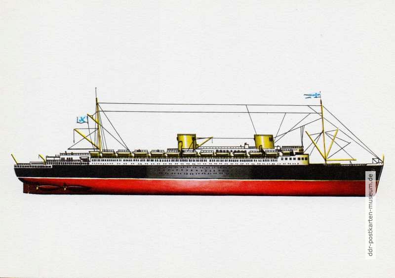 Deutscher Schnelldampfer "Bremen" aus Kartenserie "Historische Schiffe III" - 1977 / 1983