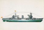 Russisches Schlachtschiff "Gangut" (1914), ab 1935 "Oktjabrskaja Revoluzia" aus der Serie "Historische Schiffe III" - 1977 / 1983                                                        aus Kartenserie "Historische Schiffe III" - 1977 / 1983