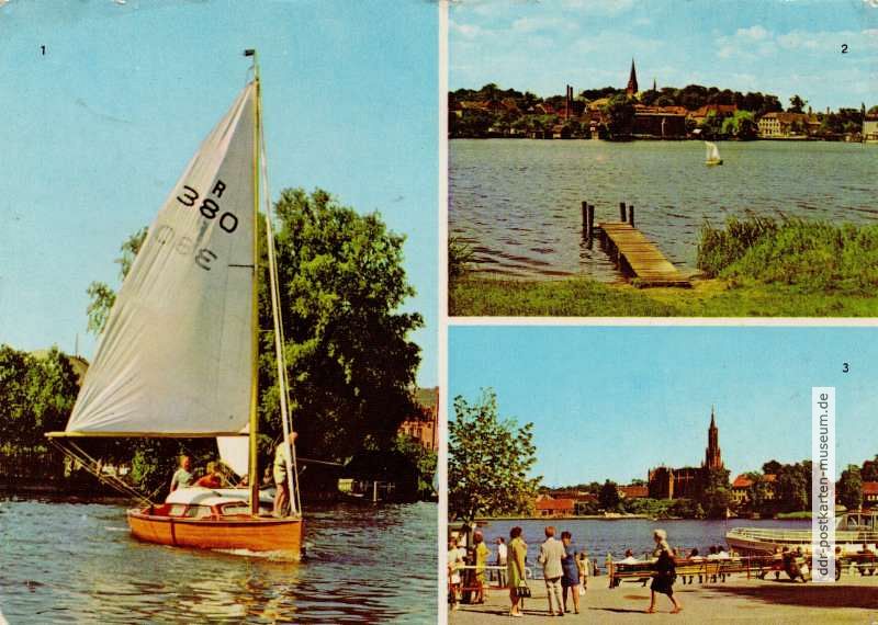 Segeln auf dem Malchower See, Bootsanlegestelle - 1972