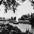 Segelboot auf dem Kanal in Storkow - 1968