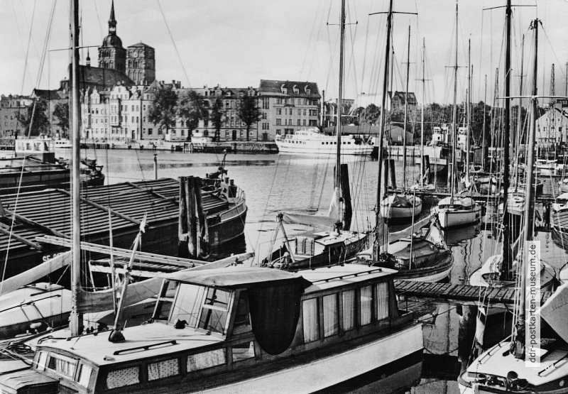 Segelboote im Hafen von Stralsund - 1959