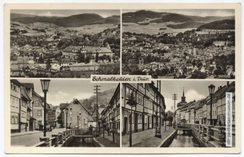 Teilansicht, Blick auf Schmalkalden, Weidebrunner Tor - 1955