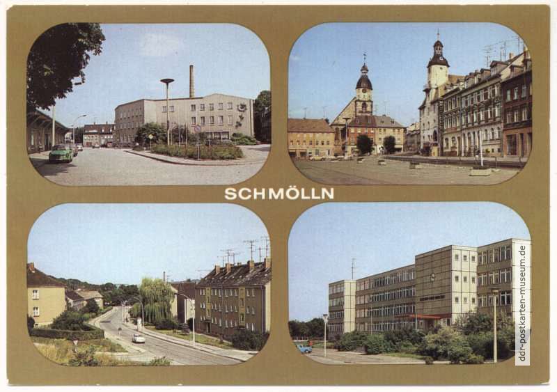 Platz der Neuerer, Markt, Robert-Koch-Straße, Richard-Sorge-Oberschule - 1986
