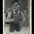 Postkarte zum Schulanfang von 1950 - Verlag Paul Braun