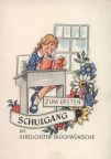 Glückwunschkarte zum ersten Schulgang von 1953 - VEB Postkarten-Verlag Berlin