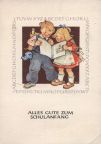 Postkarte zum Schulanfang von 1955 - VEB Volkskunstverlag