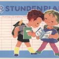 Glückwunschkarte zum Schulanfang von 1971 - Planet-Verlag