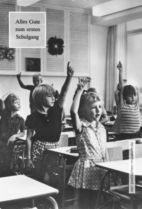 Postkarte zum ersten Schulgang von 1979 - Planet-Verlag
