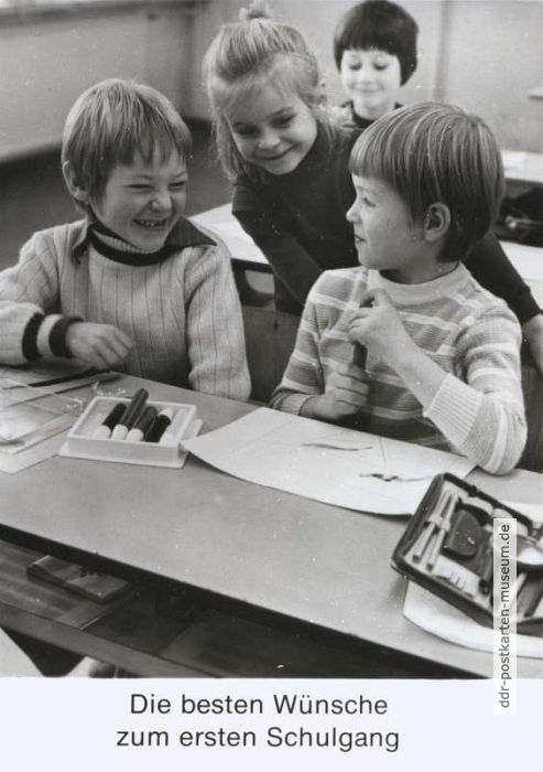Postkarte zum ersten Schulgang von 1980 - Planet-Verlag 