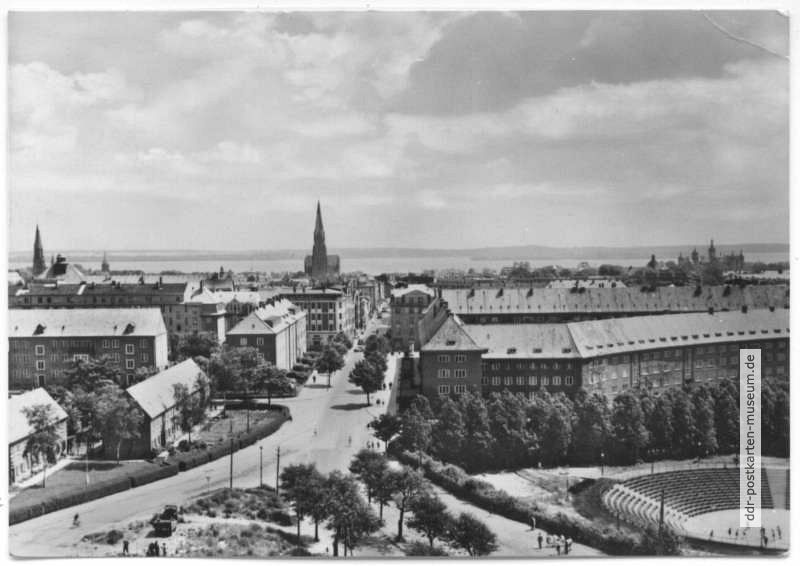 Blick vom Hochhaus an der Werner-Seelenbinder-Straße -  1965