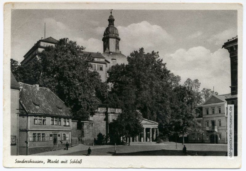 Markt mit Schloß und Alte Wache - 1951