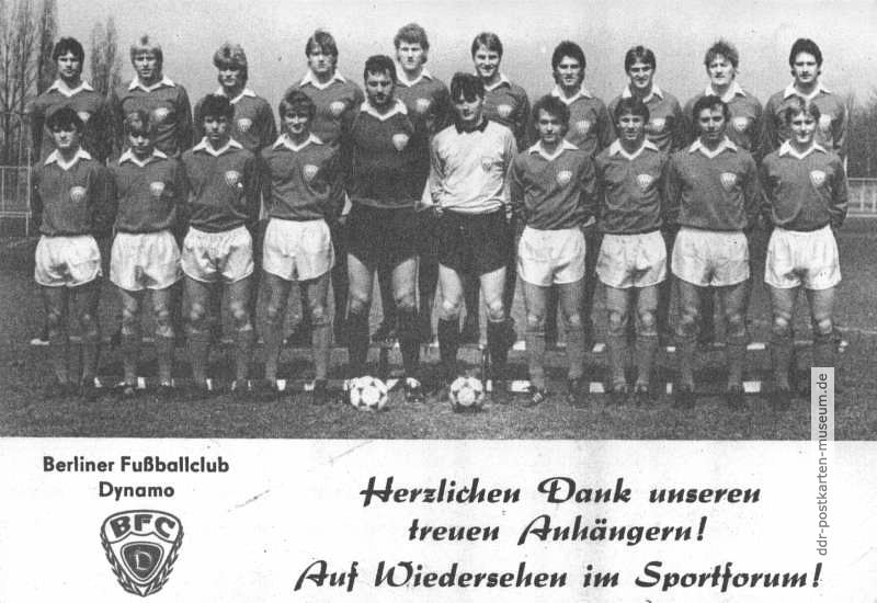Fußball-Oberliga-Mannschaft des BFC Dynamo Berlin - 1986