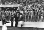 Olympische Spiele 1976l, Siegerehrung der DDR-Fußball-Mannschaft für 1. Platz - 1976