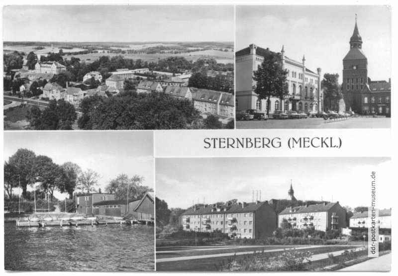 Blick vom Kirchturm, Karl-Liebknecht-Platz, Am Sternberger See, Leonhardstraße - 1972 / 1975