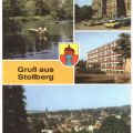 Walkteich, Markt mit Rathaus, Erich-Weinert-Oberschule, Blick auf Stollberg - 1988