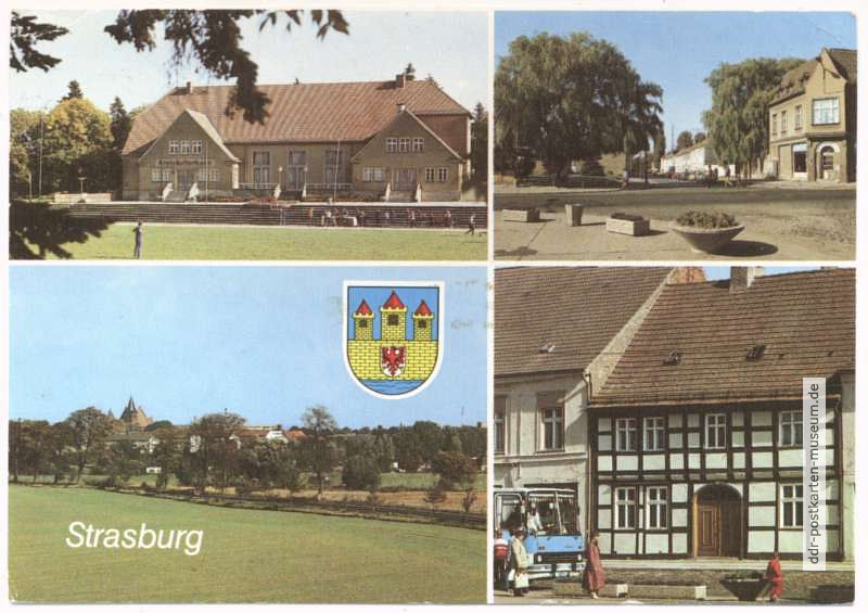 Kreiskulturhaus, Falkenberger Straße, Teilansicht, Fachwerkhaus am Markt - 1989