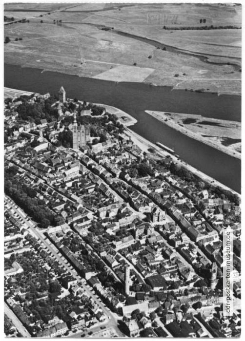 Blick auf Tangermünde und Elbe - 1972