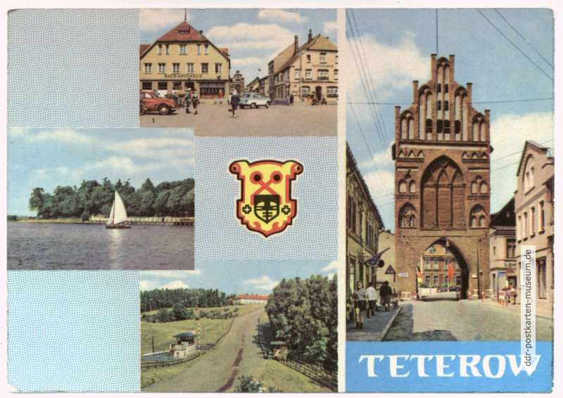Erste farbige DDR-Ansichtskarte von Teterow - 1964