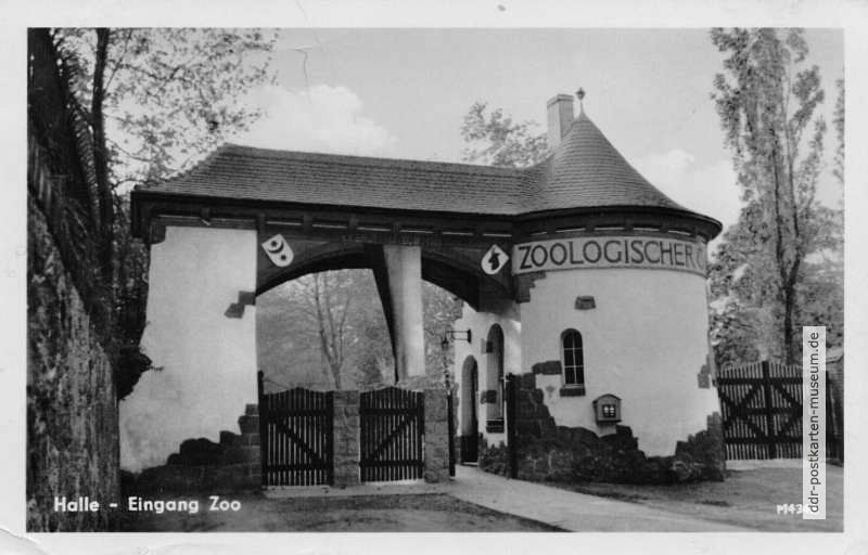 Zoologischer Garten Halle, Eingang - 1954