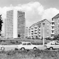 Trabanten im Neubauviertel an der Anton-Saefkow-Straße in Dresden - 1970