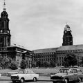 Trabant 601 parkt gegenüber dem Neuen Rathaus in Dresden - 1976