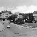 Ein einsamer Trabi in Schkeuditz unterwegs - 1966