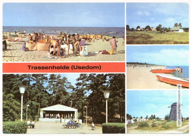 Strand, Musikpavillon, Teilansicht, Strand, Mühle - 1977