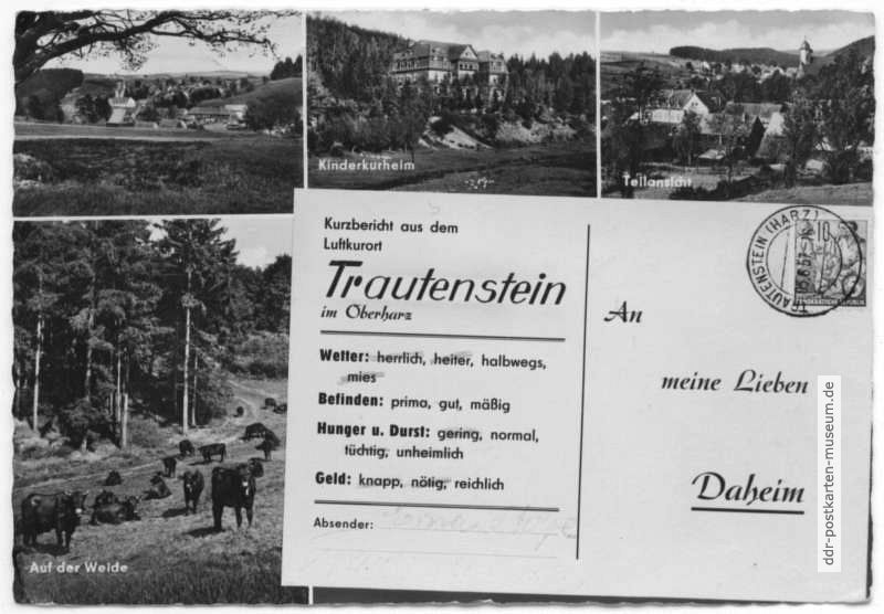 Kurzbericht aus dem Luftkurort Trautenstein im Oberharz - 1957