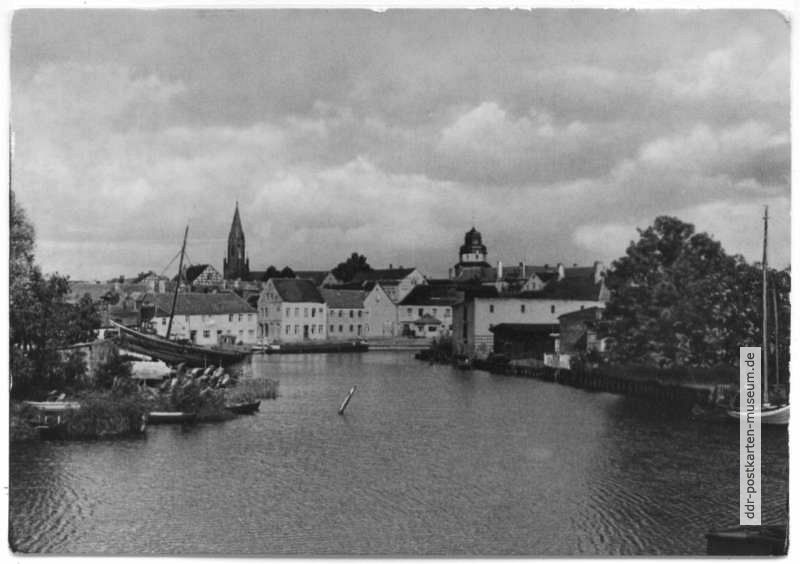 Blick zum Hafen Ueckermünde - 1958
