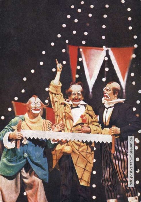 Drei Clowns in "Feuerwerk", Operette von Jacques Offenbach - 1969