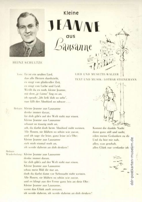 "Kleine Hanne aus Lausanne", Musette-Walzer von Heinz Schultze / Steinemann