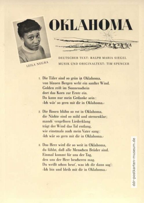 "Oklahoma", Song von Leila Negra / Spencer / Siegel