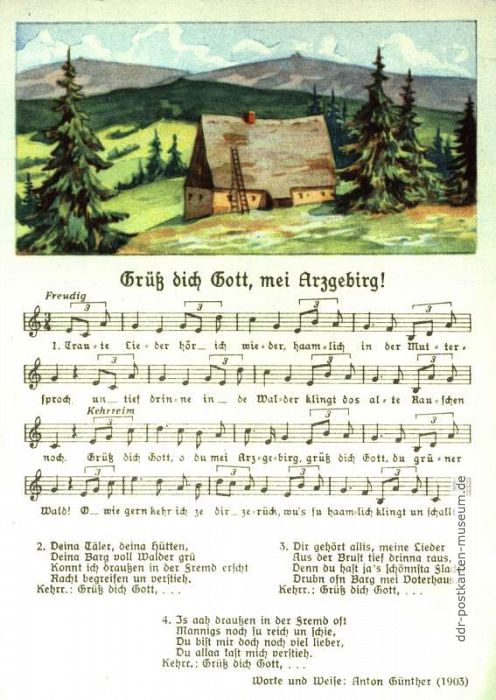 Titel "Grüß dich Gott, mei Arzgebirg !" von Anton Günther - 1955