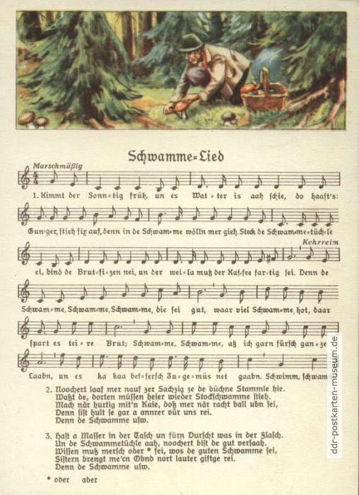 Titel "Schwamme-Lied" von Gottfried Lattermann - 1955