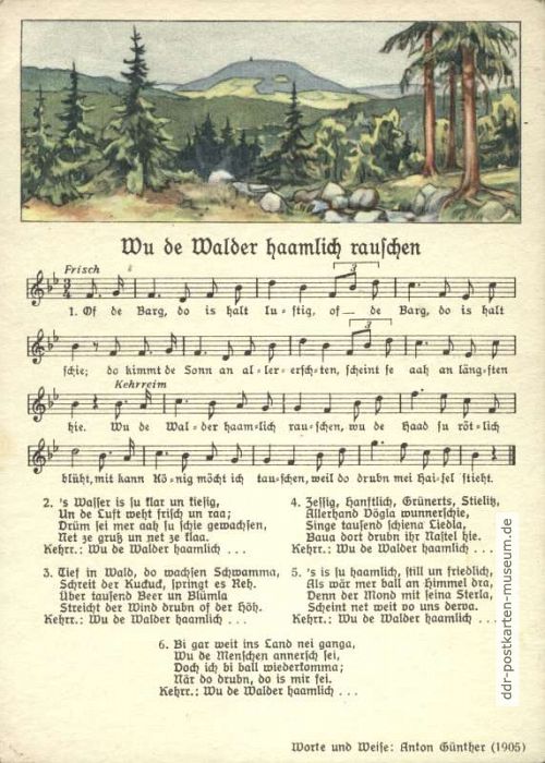 Titel "Wu de Walder haamlich rauschen" von Anton Günther - 1955