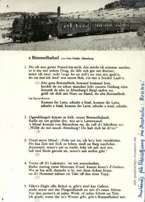Titel "s Bimmelbahnl" von Max Nacke - 1959