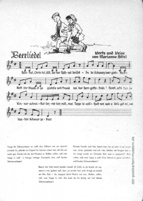 Titel "Beerliedel" von Marianne Hütel - 1958