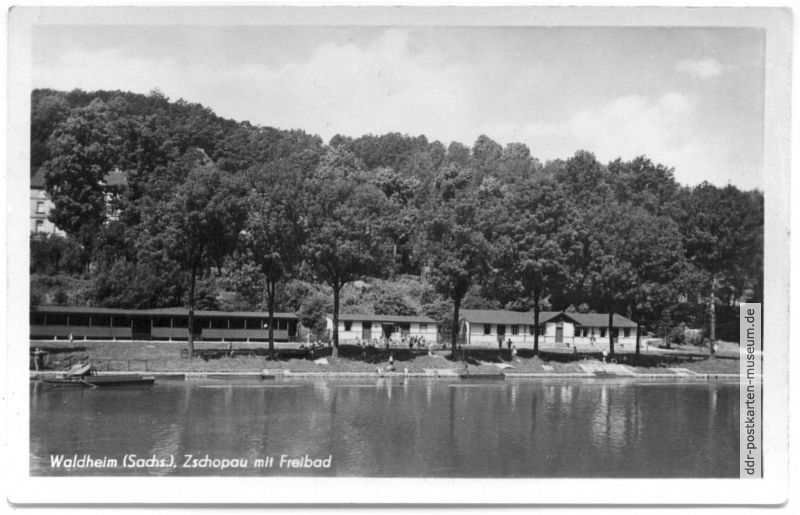 Zschopau mit Freibad - 1954