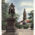 Reiterdenkmal des Herzog Karl-August mit Blick zum Schloß - 1955