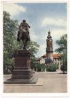 Reiterdenkmal des Herzog Karl-August mit Blick zum Schloß - 1955