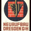 Propaganda-Postkarte für den Neuaufbau Dresdens - 1946