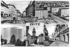 Leninstraße, Neubaugebiet Zeitz-Ost, Zwillings-Wohnhochhaus, Rathaus, Wendische Straße - 1981