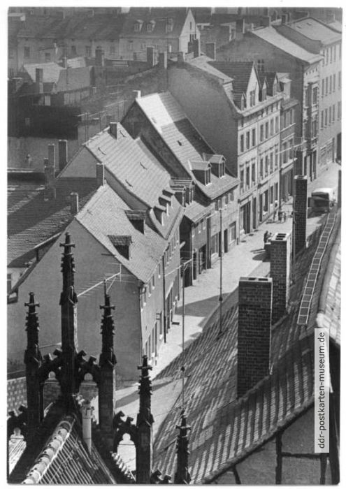 Blick vom Rathausturm in die Kalkstraße - 1976