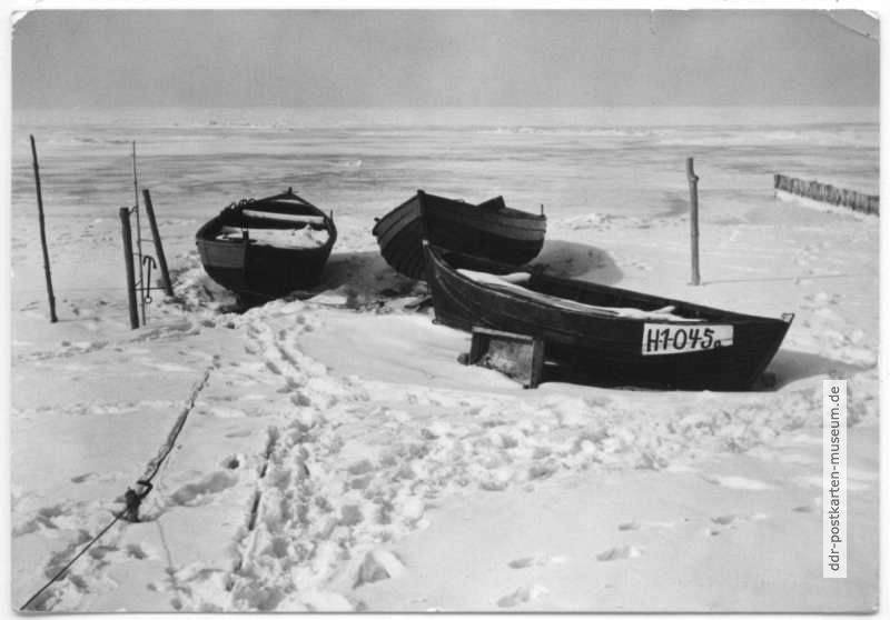 Fischerkähne im Winter - 1976